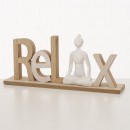 ΕΠΙΓΡΑΦΗ 2/ass HOME/RELAX Yoga Woman W6 H14cm  MDF ΦΥΣΙΚΟ, ΛΕΥΚΟ Polyresin