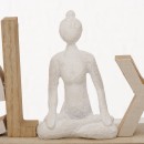 ΕΠΙΓΡΑΦΗ 2/ass HOME/RELAX Yoga Woman W6 H14cm  MDF ΦΥΣΙΚΟ, ΛΕΥΚΟ Polyresin