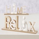 ΕΠΙΓΡΑΦΗ 2/ass HOME/RELAX Yoga Woman W6 H14cm  MDF ΦΥΣΙΚΟ, ΛΕΥΚΟ Polyresin