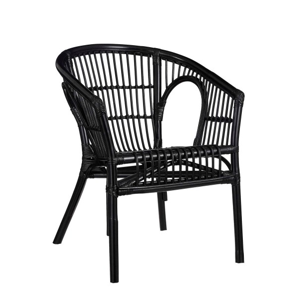 ΠΟΛΥΘΡΟΝΑ Zambia RATTAN ΜΑΥΡΟ - L59xw58xh76cm