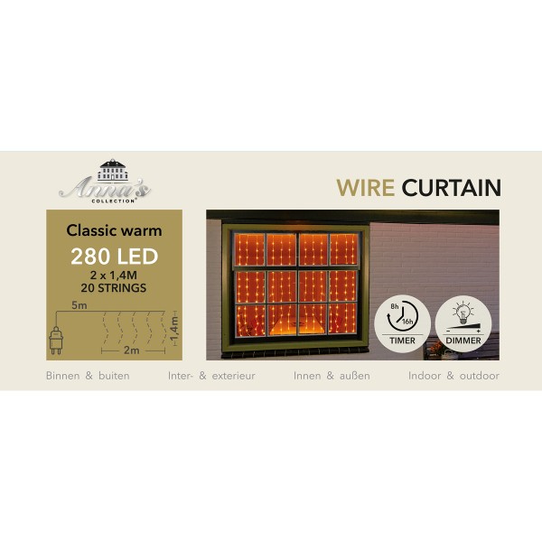 ΦΩΤΑΚΙΑ ΚΟΥΡΤΙΝΑ ΣΥΡΜΑ ICICLE 280 LED CLASSIC WARM-TRANSPARENT CABLE (2,0X1,4M) [20 STRINGS]