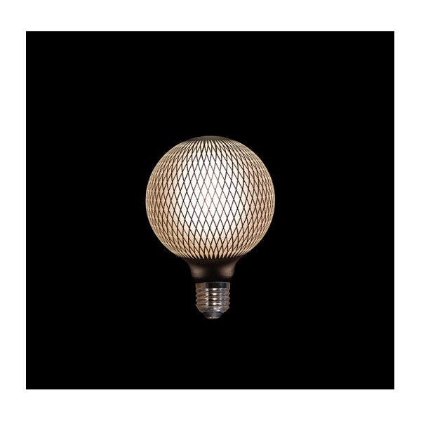 ΛΑΜΠΑ LED BULB GRID PATTERN BLACK 125X170/MM 4W-2700K / E27 FITTING / DIMMABLE / COLORBOX