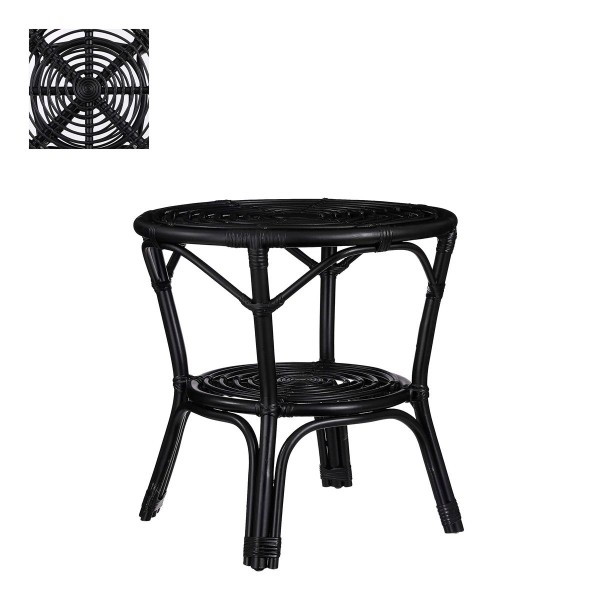 ΤΡΑΠΕΖΙ RATTAN ΜΑΥΡΟ Zambia  - 55x55x56cm