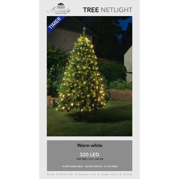 ΦΩΤΑΚΙΑ ΔΙΧΤΥ 2,1-2,5M TREE TIMER 320 LED ΘΕΡΜΟ ΛΕΥΚΟ - ΠΡΑΣΙΝΟ ΚΑΛΩΔΙΟ  10m leadcable