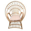 Πολυθρόνα Boloni Inart με μπεζ μαξιλάρι-φυσικό rattan 100x67x120εκ