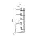 Βιβλιοθήκη Oppa pakoworld χρώμα φυσικό-λευκό 61x22x162εκ