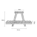 Ραφιέρα-σταντ φυτών Tisa pakoworld ξύλο καφέ 75x25x49εκ