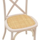 Καρέκλα Dylon pakoworld white wash ξύλο οξιάς-έδρα φυσικό rattan 48x52x89εκ