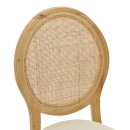 Καρέκλα Canco pakoworld φυσικό rubberwood-φυσικό rattan 50x55x98εκ