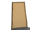 Καρέκλα Lasmipe Inart μαύρο-φυσικό pu-rattan 40x49x96εκ