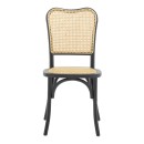 Καρέκλα Zozele pakoworld φυσικό rattan pe-μαύρο toon wood 45x51x88εκ