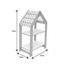 Ραφιέρα Montessori Zoilen pakoworld φυσικό-λευκό-μπλε mdf 50x30x80εκ