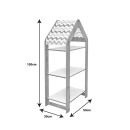 Ραφιέρα Montessori Zoilen I pakoworld λευκό-ροζ mdf 50x30x100εκ