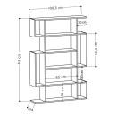 Βιβλιοθήκη MITO pakoworld σε χρώμα antique γκρι-λευκό 108.5x25.5x161εκ