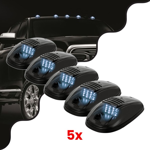 GloboStar® 85304 Πακέτο 5 Τεμάχια Φώτα Όγκου Οροφής - Running Lights για Αυτοκίνητα - SUV - Αγροτικά LED SMD 3030 12W 1200lm DC 12V με Διακόπτη On/Off Αδιάβροχα IP65 5x Ψυχρό Λευκό 6000K