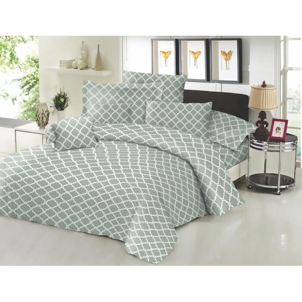 Σεντόνι Μεμονωμένο Εμπριμέ Polycotton Διπλό 200x240εκ. Montana Olive Komvos Home 7002188-55