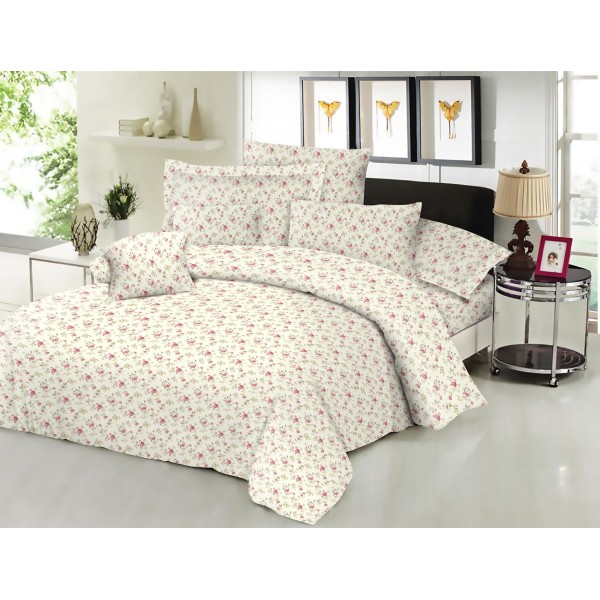 Σεντόνι Μεμονωμένο Εμπριμέ Polycotton Διπλό 200x240εκ. Spring Cream Komvos Home 7002188-57