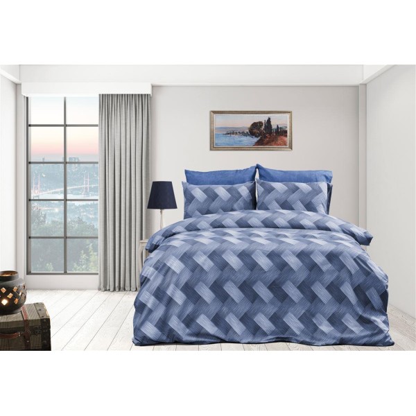 Πάπλωμα Polycotton Υπέρδιπλο 220x240εκ. Αλκμήνη 454 Blue DimCol