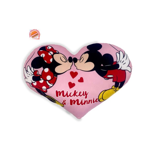 Διακοσμητικό Μαξιλάρι 3D Velboa 40εκ. Mickey & Minnie 15 Pink DimCol