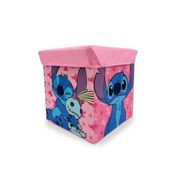 Κουτί-Σκαμπό Polyester Disney Home Lilo & Stitch 13 Pink 30x30x30εκ. DimCol