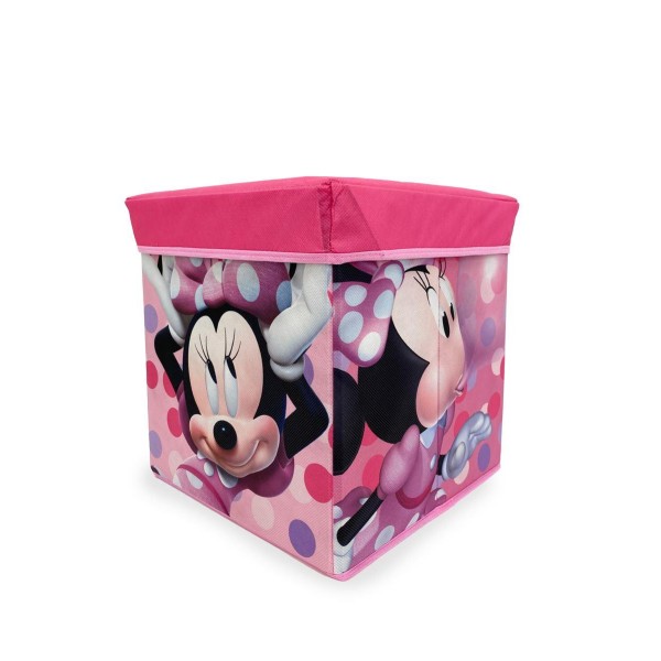 Κουτί-Σκαμπό Polyester Disney Home Minnie 07 Pink 30x30x30εκ. DimCol