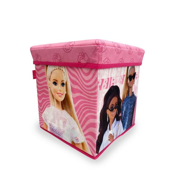 Κουτί-Σκαμπό Polyester Mattel Barbie 15 Pink 30x30x30εκ. DimCol