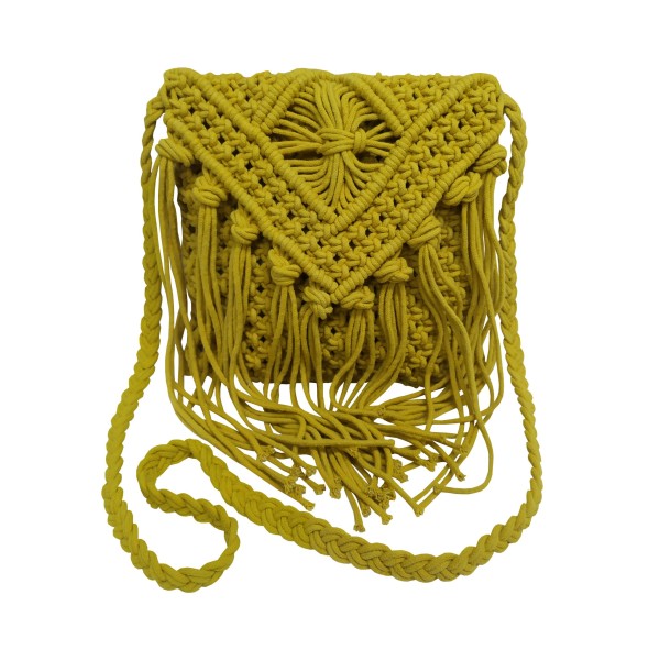 Τσάντα Macrame Yellow 20x25εκ. Komvos Home 7012286-2