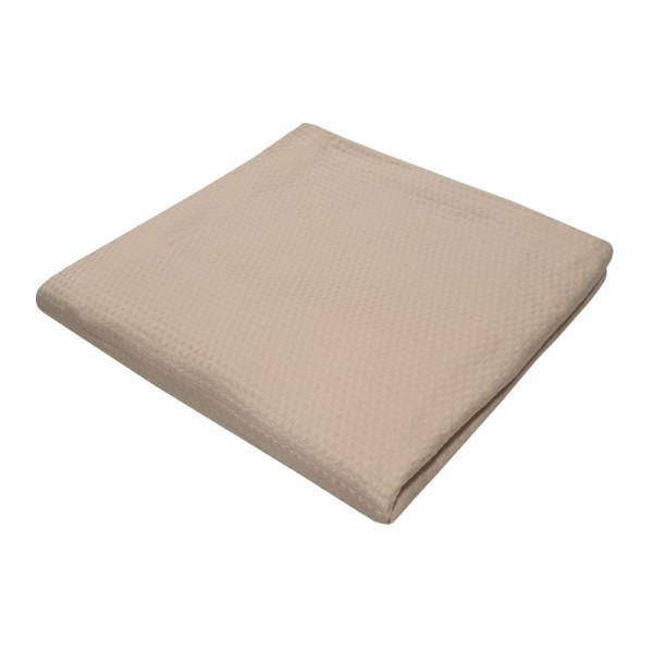 Κουβέρτα Βαμβακερή Πικέ Μονή 170x260εκ. Sanforized Beige