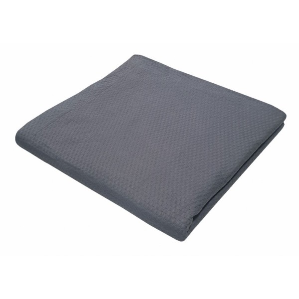 Κουβέρτα Βαμβακερή Πικέ Μονή 170x260εκ. Sanforized Grey