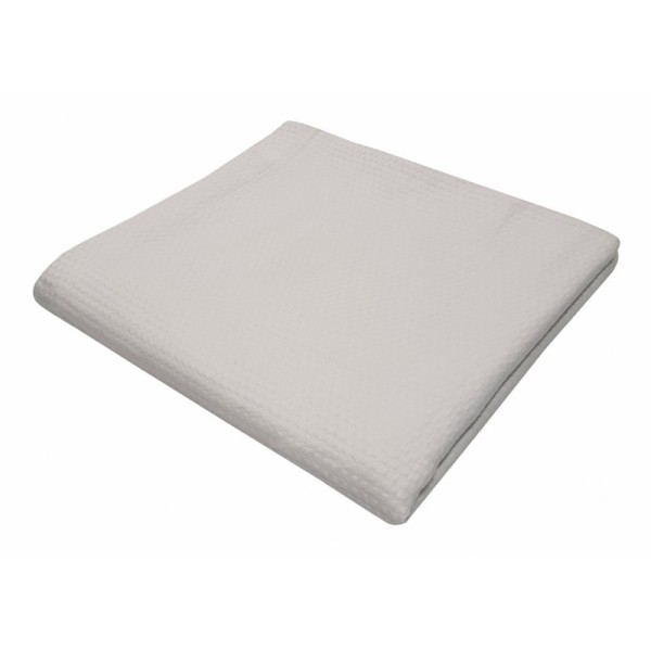 Κουβέρτα Βαμβακερή Πικέ Μονή 170x260εκ. Sanforized White