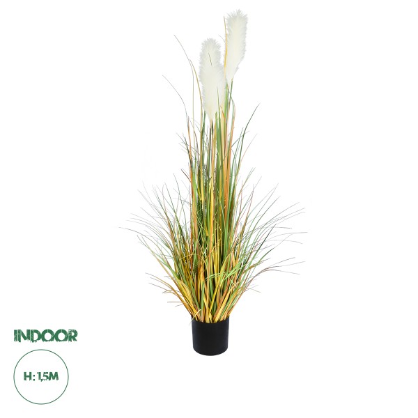 GloboStar® Artificial Garden PAMPAS GRASS 20105 Τεχνητό Διακοσμητικό Φυτό Γρασίδι της Πάμπας Υ150cm