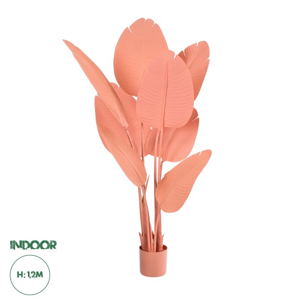 GloboStar® Artificial Garden SALMON STRELITZIA 20366 Τεχνητό Διακοσμητικό Φυτό Σομόν Στερλίτσια Υ120cm