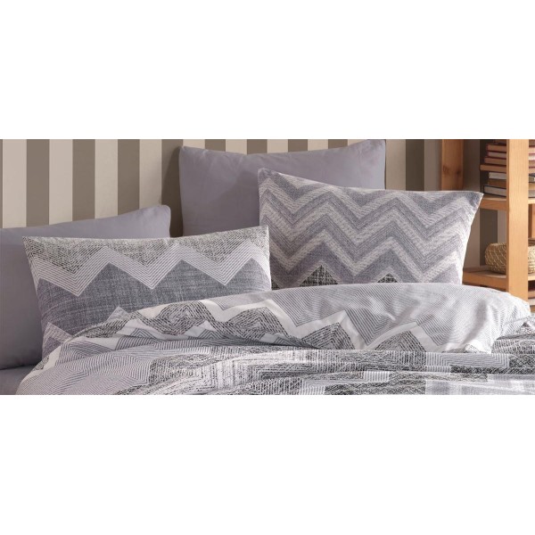 Μαξιλαροθήκη Polycotton Εμπριμέ Αθηνά 405 50X70 Grey DimCol