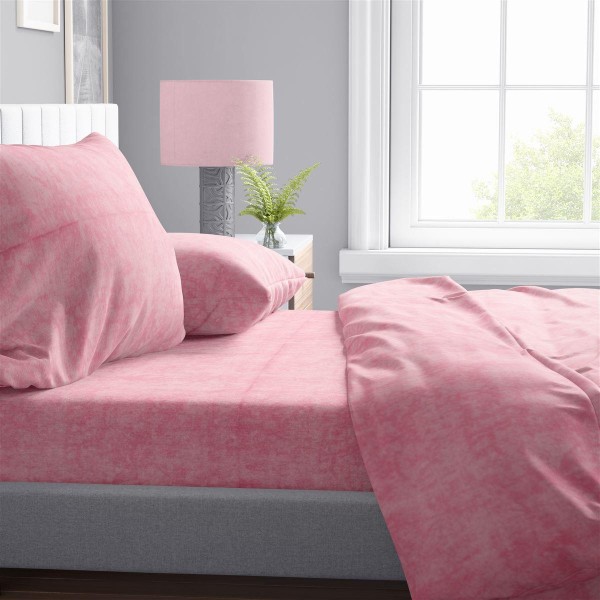 Σεντόνια Σετ 4 τεμ Polycotton Υπέρδιπλα Shadow 17 220X240 Pink DimCol