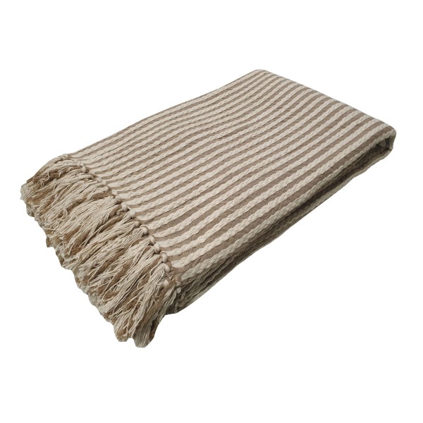 Ριχτάρι Υφαντό Polycotton Τετραθέσιος 180x350εκ. Natural-Beige 7012088-2