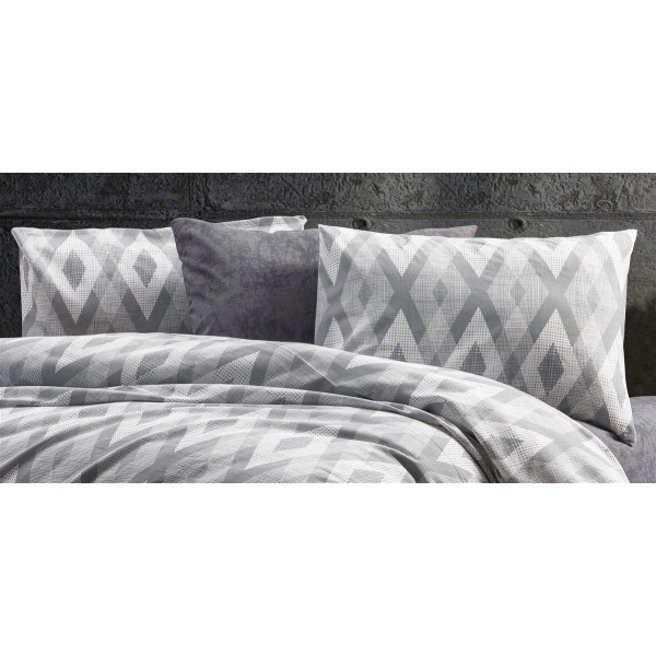 Μαξιλαροθήκη Φάκελος Polycotton 50x70εκ. Ευδοξία 480 Grey DimCol