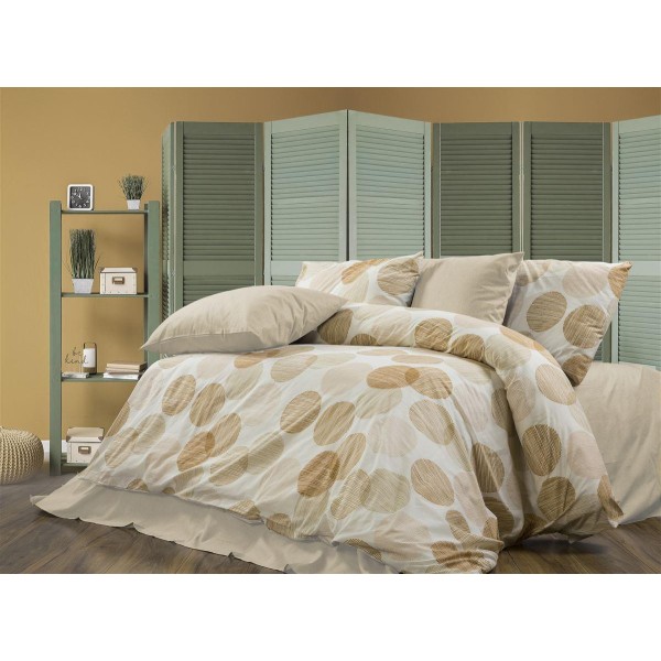 Σετ Σεντόνια 3τμχ Polycotton Μονά 160x240εκ. Κοραλία 465 Beige DimCol