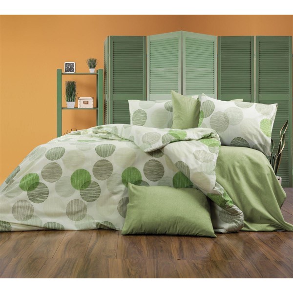 Σετ Σεντόνια 3τμχ Polycotton Μονά 160x240εκ. Κοραλία 468 Green DimCol