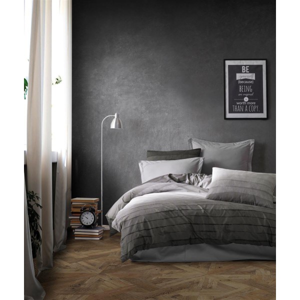 Σετ Σεντόνια 3τμχ Polycotton Μονά 160x240εκ. Shades Of Grey 485 Grey DimCol