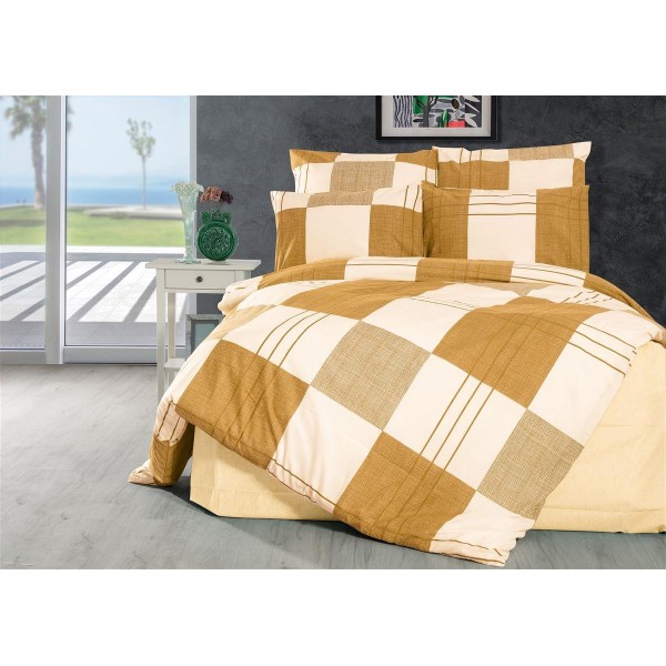 Πάπλωμα Polycotton Υπέρδιπλο 220x240εκ. Κίρκη 437 Golden Beige DimCol