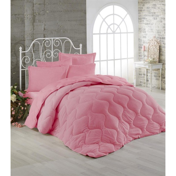 Κουβερτοπάπλωμα Fur-Fleece Υπέρδιπλο 220x240εκ. Pink DimCol