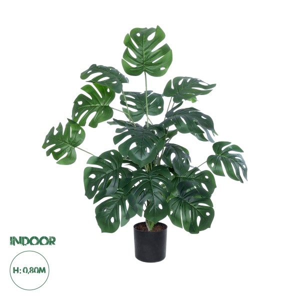 GloboStar® Artificial Garden MONSTERA 20923 Διακοσμητικό Φυτό Μονστέρα Υ80cm