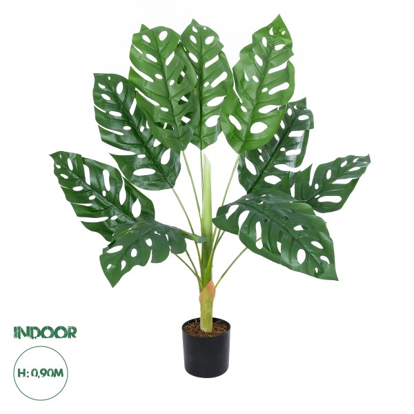 GloboStar® Artificial Garden MONSTERA 20924 Διακοσμητικό Φυτό Μονστέρα Υ90cm