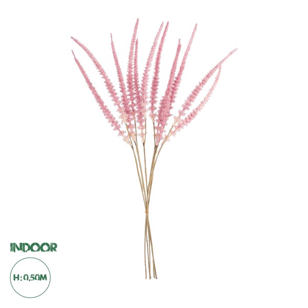 GloboStar® Artificial Garden PALE PINK SAGE BOUQUET 21090 Τεχνητό Διακοσμητικό Μπουκέτο Στάχι Απαλό Ροζ Y50cm