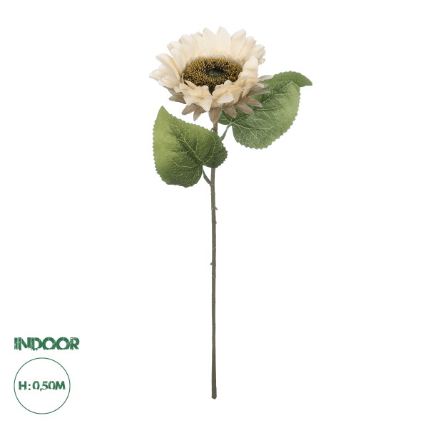 GloboStar® Artificial Garden PINK SUNFLOWER  BRANCH 21111 Τεχνητό Διακοσμητικό Κλαδί Ηλιοτρόπιο Ροζ Y50cm