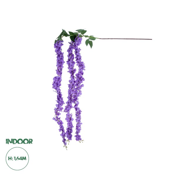 GloboStar® Artificial Garden PURPLE WISTERIA FLOWER BRANCH 21517 Τεχνητό Διακοσμητικό κλαδί Βιστέρια Μωβ Φ45 x Υ120cm