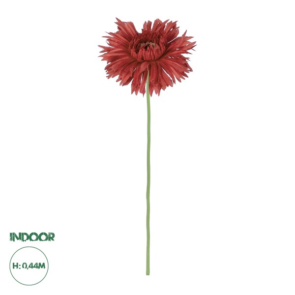 GloboStar® Artificial Garden RED GERBERA BRANCH 21107 Τεχνητό Διακοσμητικό Κλαδί Ζέρμπερας Κόκκινο Y44cm