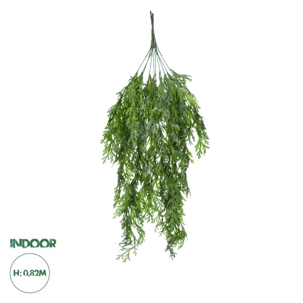 GloboStar® Artificial Garden THUJA HANGING BRANCH 20616 Τεχνητό Κρεμαστό Διακοσμητικό Κρεμαστό κλαδί Τούγιας  Y82cm Σετ 2 τεμαχίων