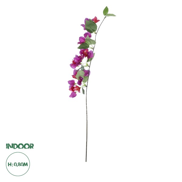 GloboStar® Artificial Garden BOUGAUVILLEA BRANCH 20656 Τεχνητό Διακοσμητικό Κλαδί Μπουκανβίλιας Φουξ Y80cm