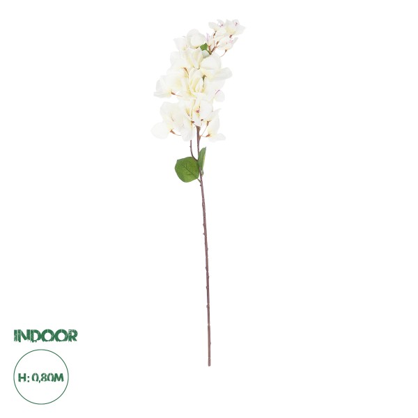 GloboStar® Artificial Garden BOUGAUVILLEA BRANCH 20659 Τεχνητό Διακοσμητικό Κλαδί Μπουκανβίλιας Λευκή Y80cm